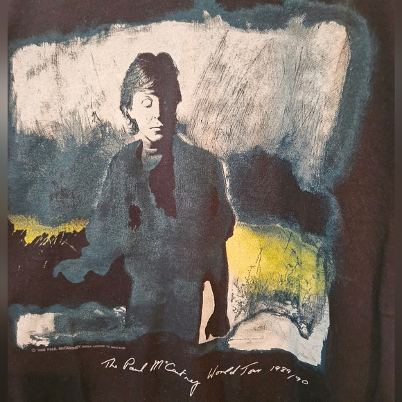 Vintage The Paul McCartney World Tour 1989/90 size XL T-shirt - Picture 2 of 5